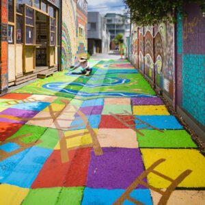 Cat Lukis Dinding Mural di Grogol Petamburan